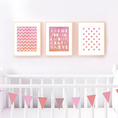 ABCs pink print set