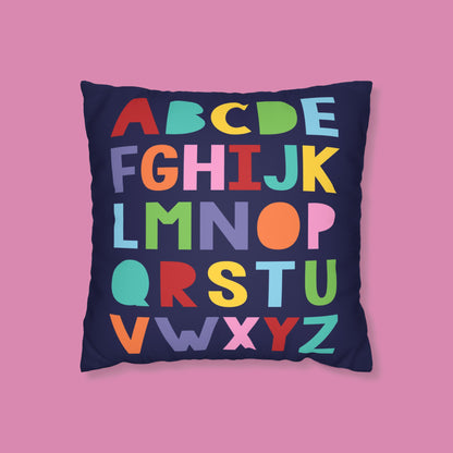 Colourful alphabet cushion cover