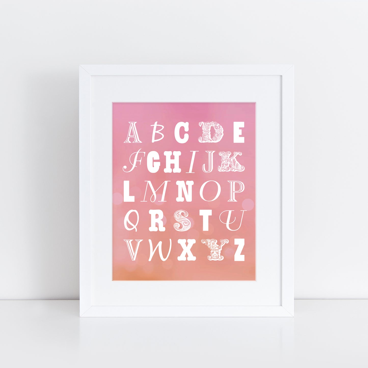 ABCs pink print set