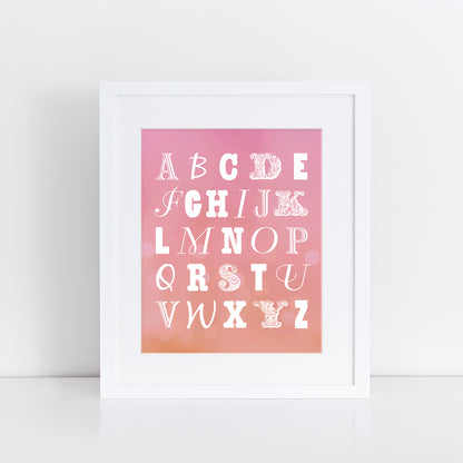 ABCs pink print set