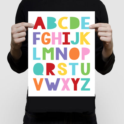 Colourful alphabet print