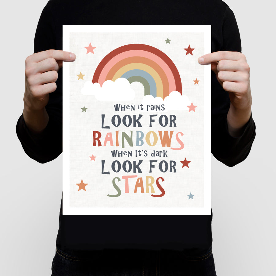 Look for rainbows art earth toned print