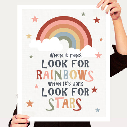 Look for rainbows art earth toned print