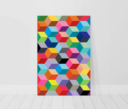 Geometric cube print