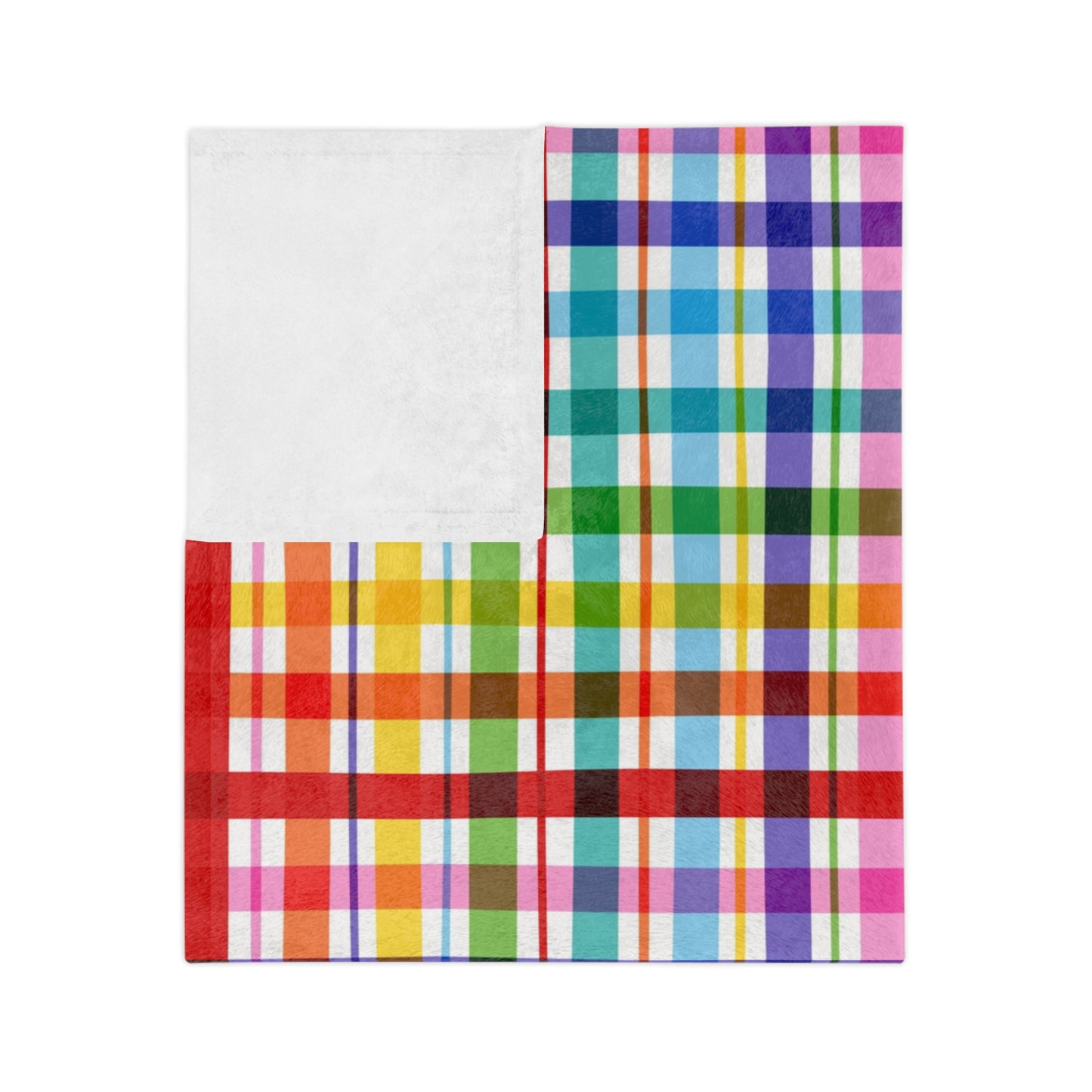 Rainbow Plaid throw blanket