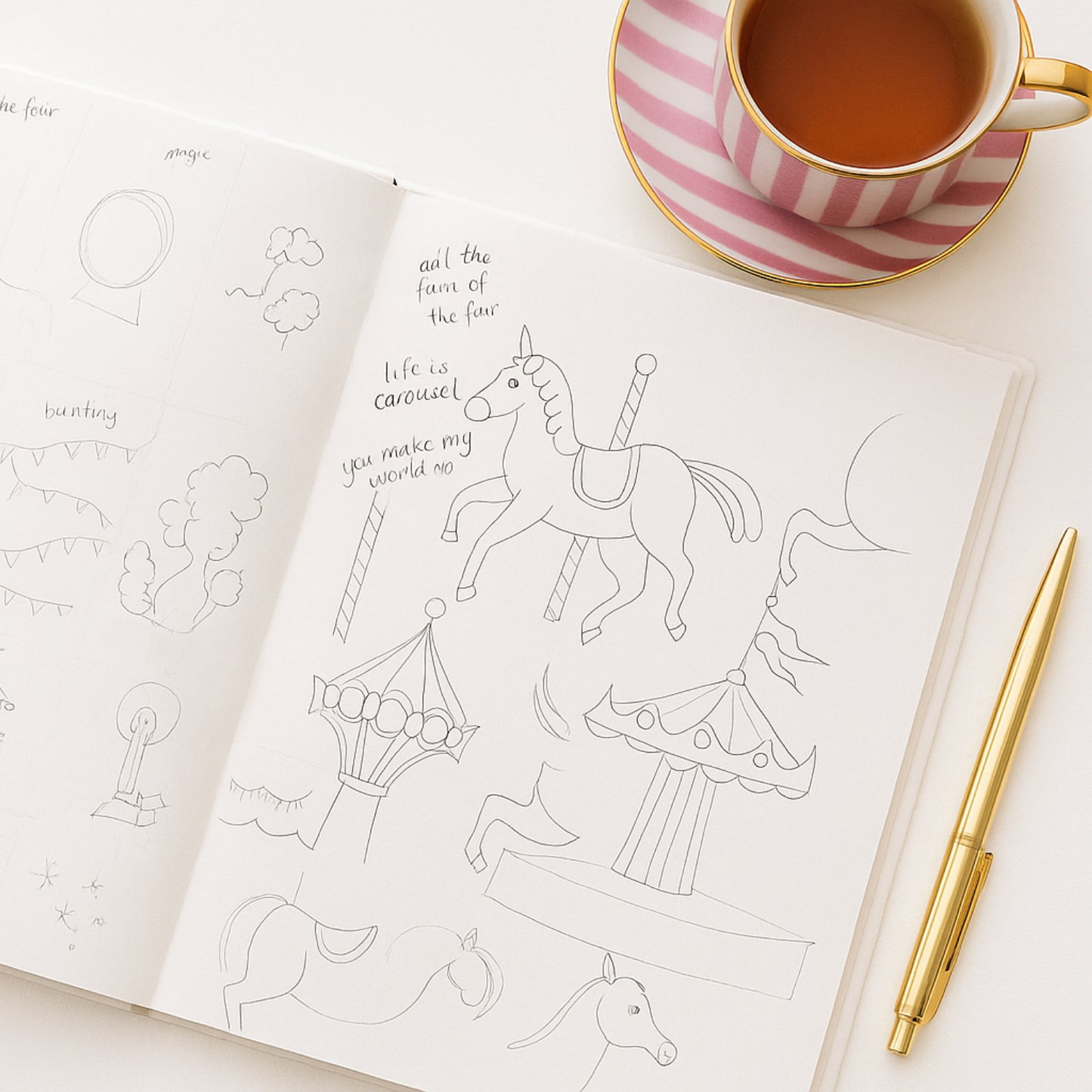 Carousel Horses Set of 4 or Individual prints