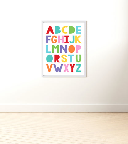 Colourful alphabet print