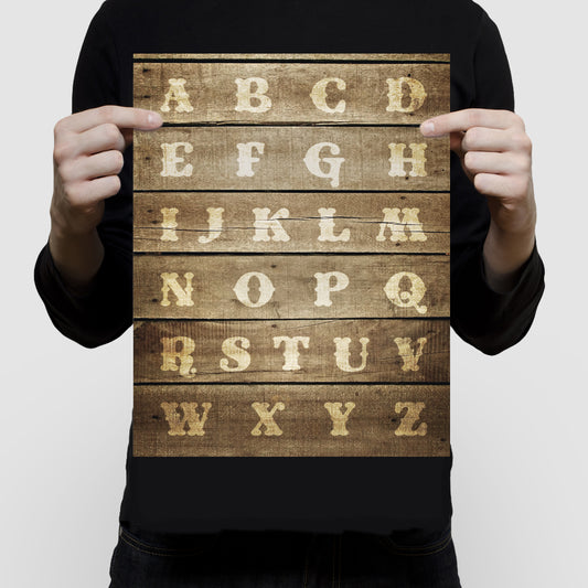 Faux wood ABCs print