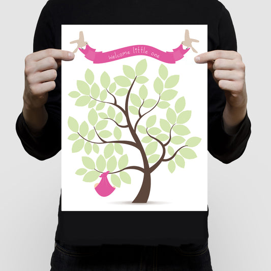 Baby signature guest book tree