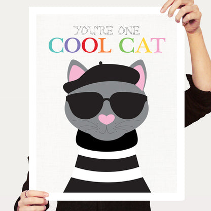 Beatnik cool cat print