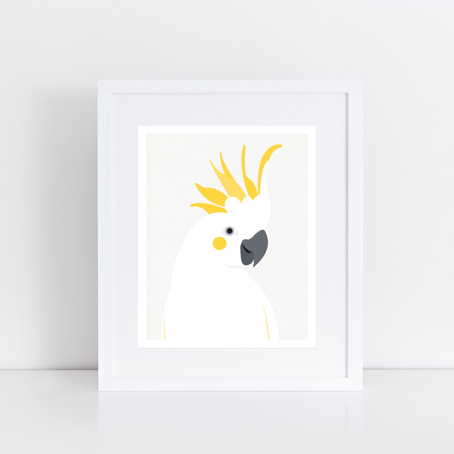 sulphur-crested cockatoo Australian parrot art print in frame