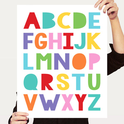 Colourful alphabet print