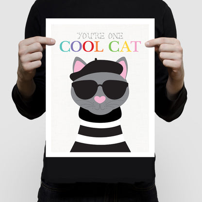 Beatnik cool cat print