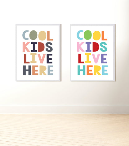 Cool kids live here earth tones print