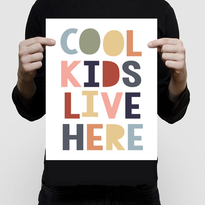 Cool kids live here earth tones print