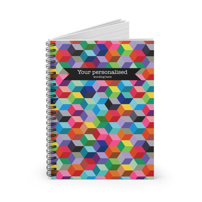 Rainbow cubes personalised spiral notebook