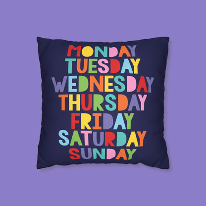 Days of the week cushion cover