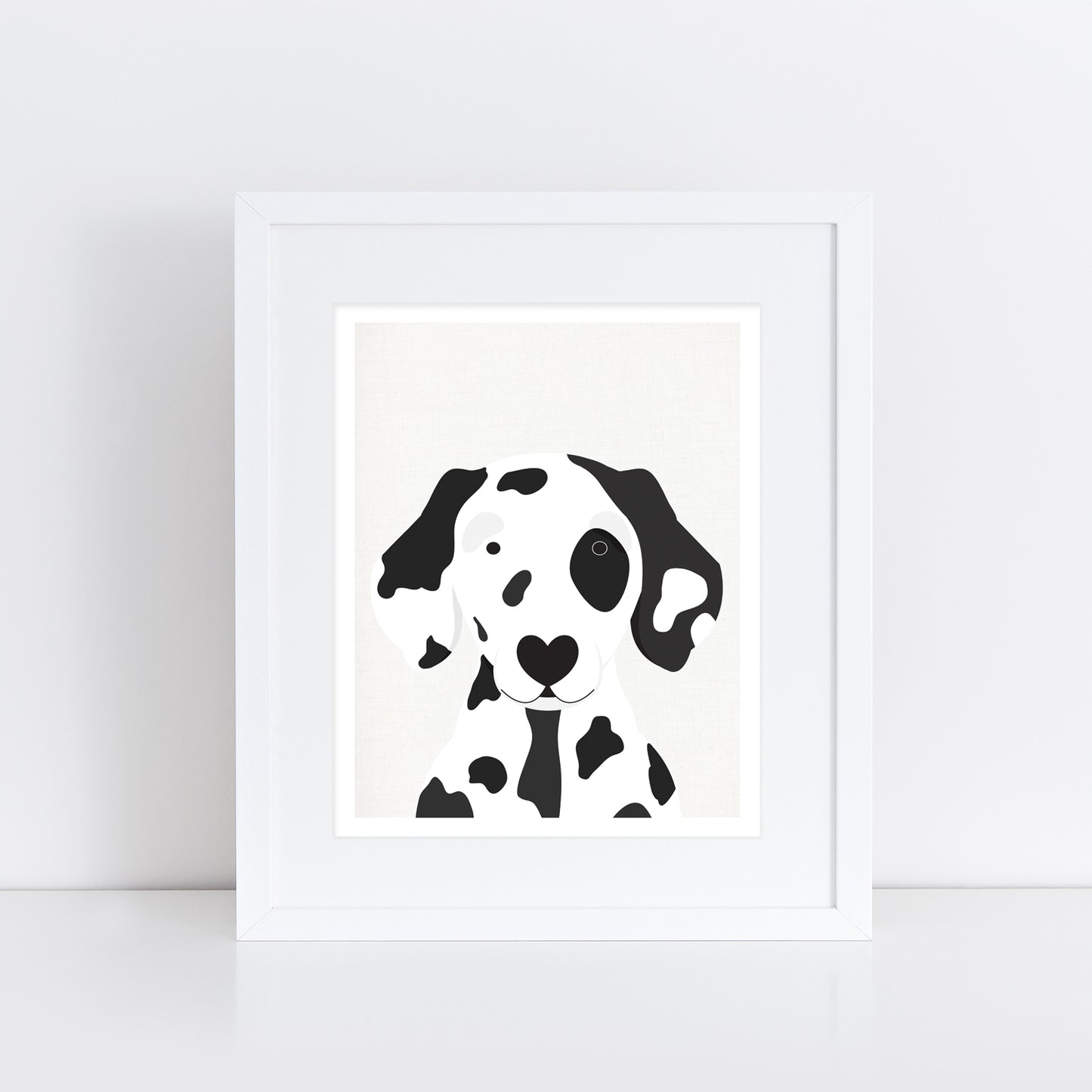 print of Dalmatian dog in frame