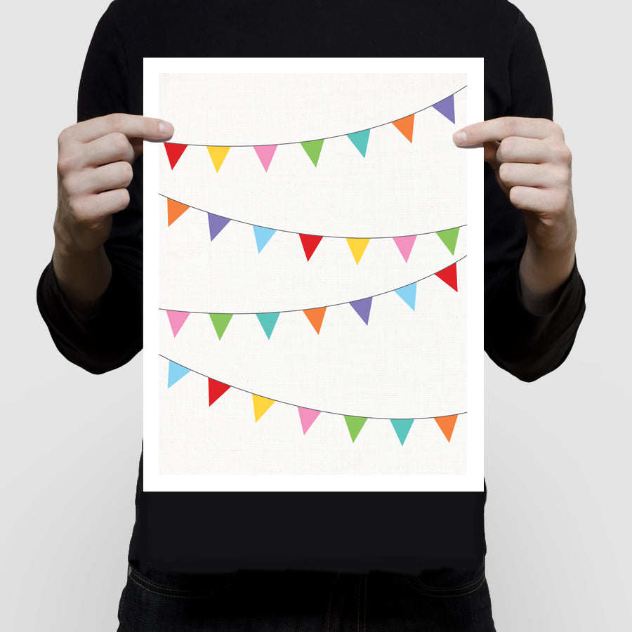 Colourful bunting print