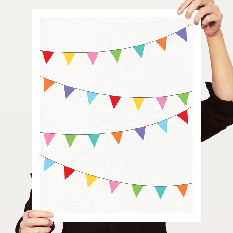 Colourful bunting print