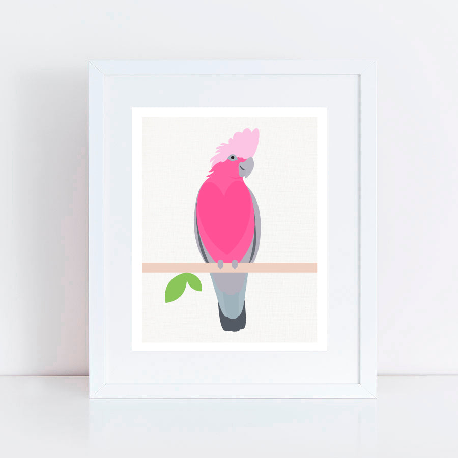 pink parrot print - the Australian galah
