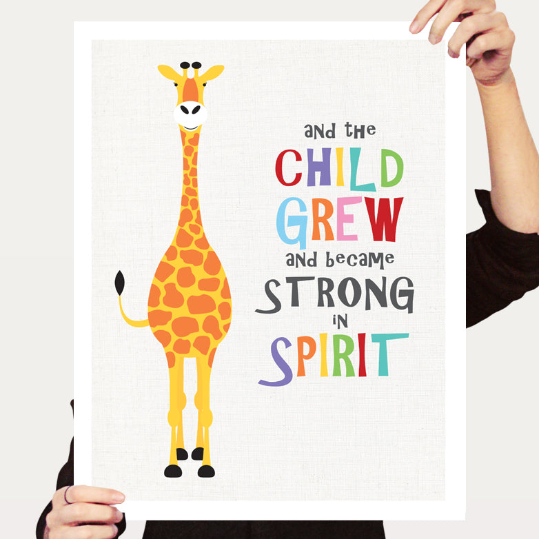 Child grew giraffe print