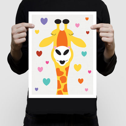 Kissing giraffe print