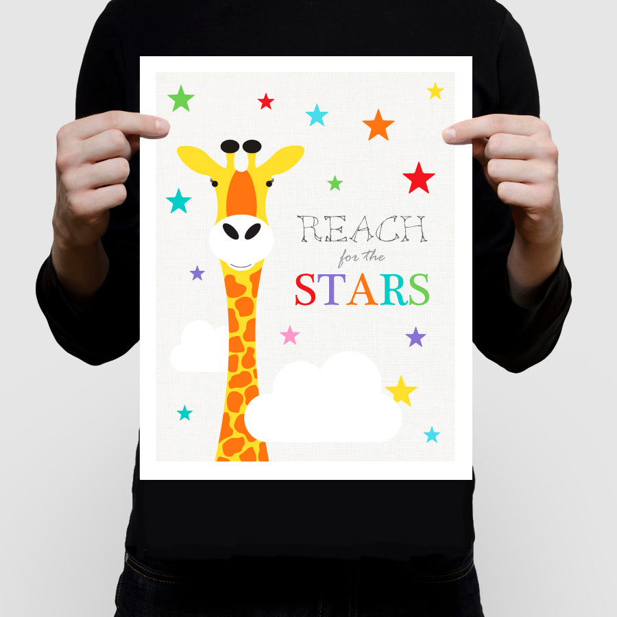 Reach for the stars giraffe print