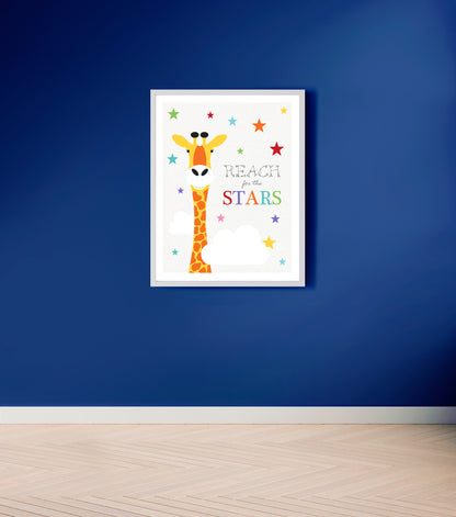 Reach for the stars giraffe print