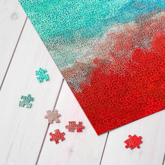 red and blue abstract art  jigsaw puzzle