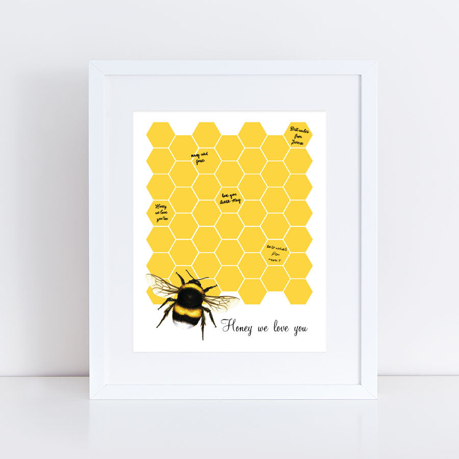 Bumble bee signature guest book print