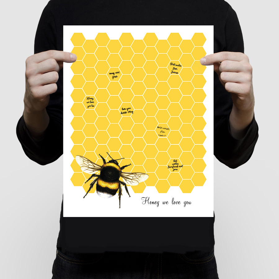 Bumble bee signature guest book print