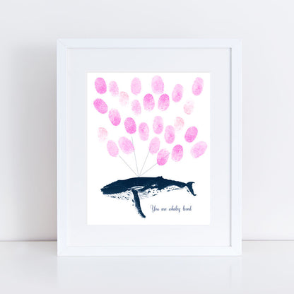 Humpback whale fingerprint guest book print