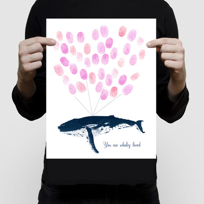 Humpback whale fingerprint guest book print