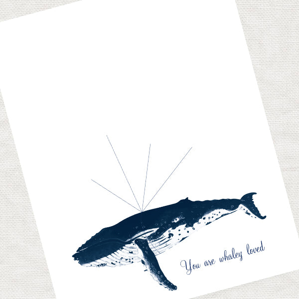 Humpback whale fingerprint guest book print