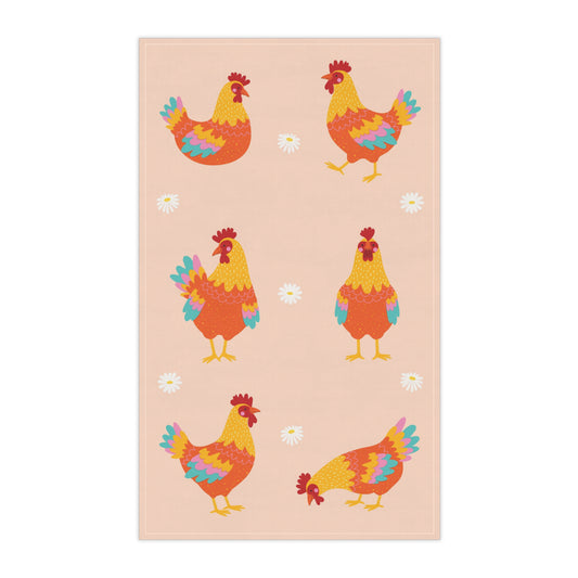 Colourful Chicken Tea Towel – Happy Hen Kitchen Towel