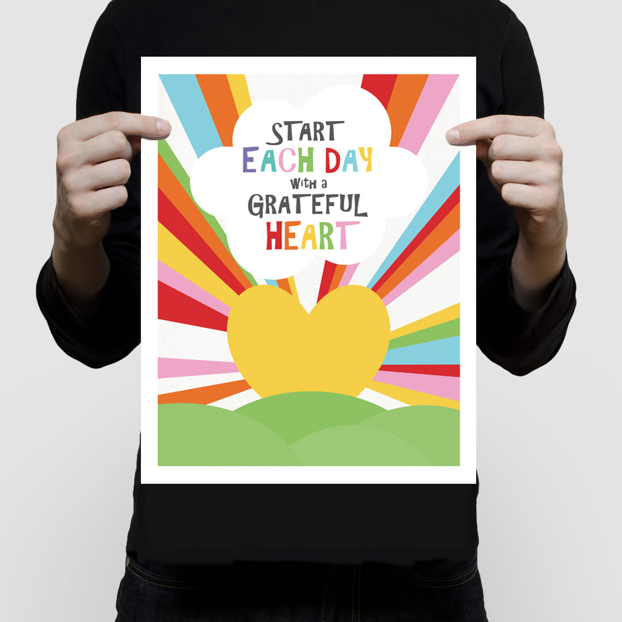 Grateful heart sunrise print