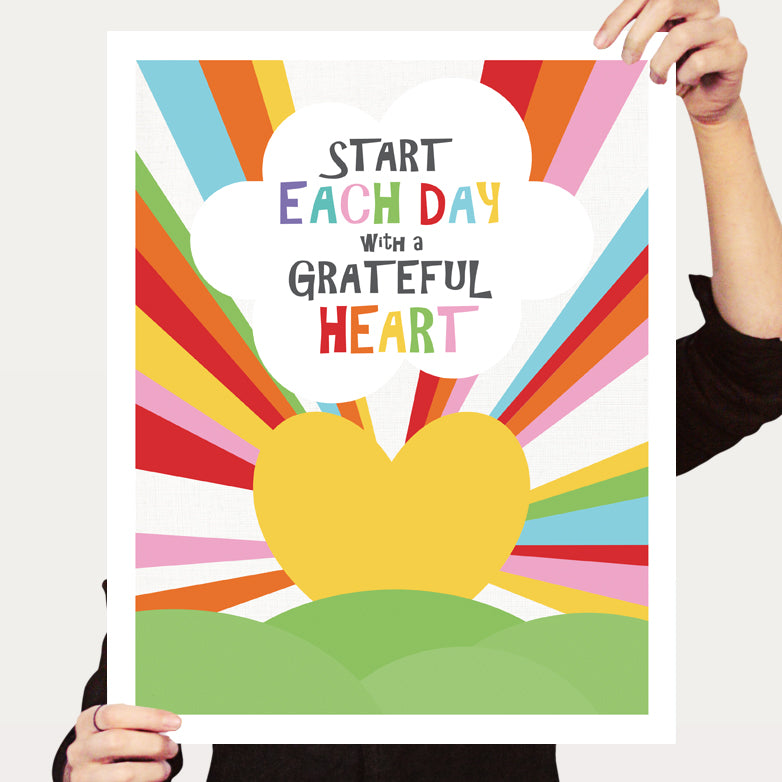 Grateful heart sunrise print