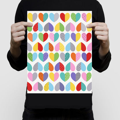 Heart confetti art print