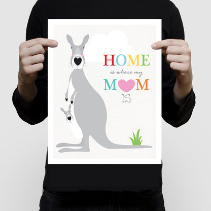 Home is where my mum is kangaroo print