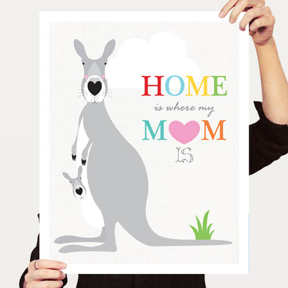 Home is where my mum is kangaroo print
