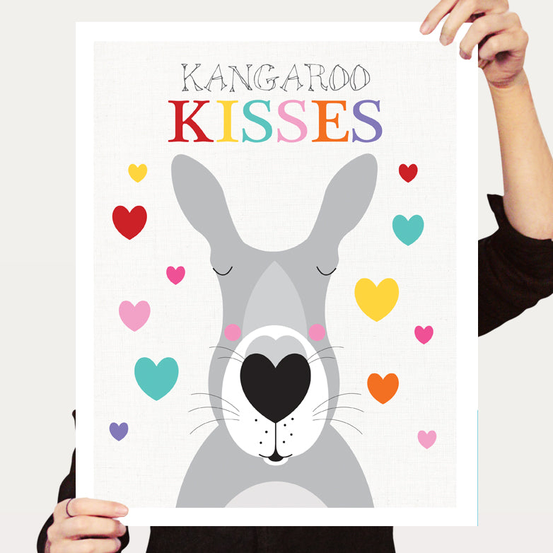 Kangaroo kisses print