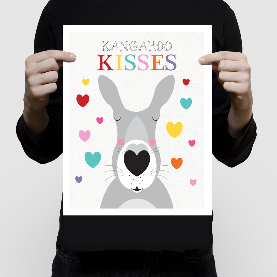 Kangaroo kisses print