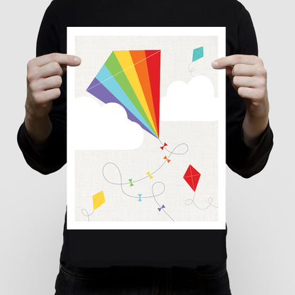 Rainbow kite print