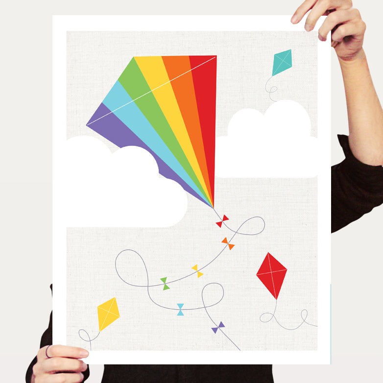 Rainbow kite print