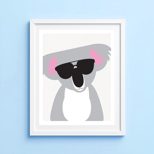 A koala in sunglasses print