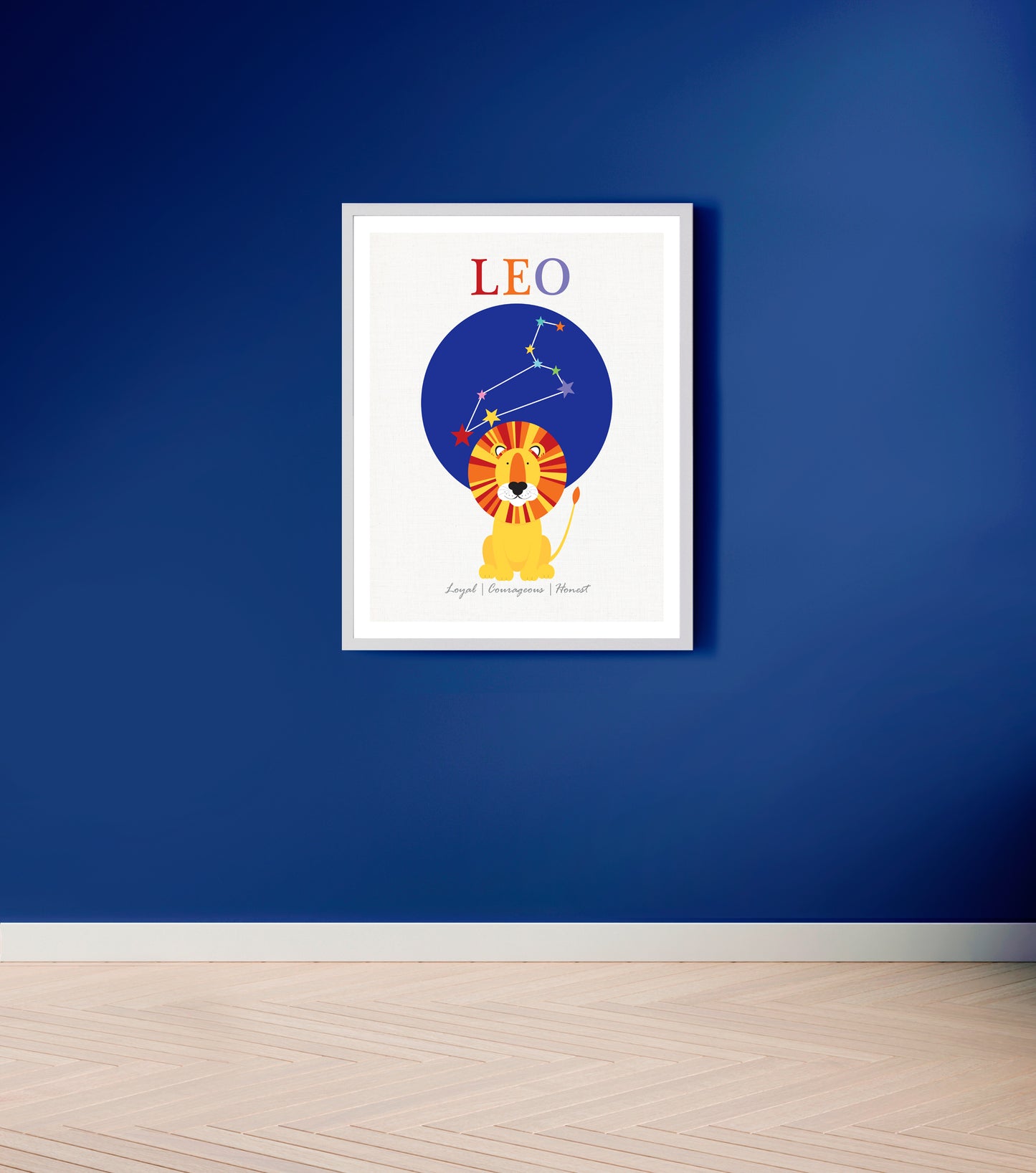 Leo lion zodiac star sign birth stats print