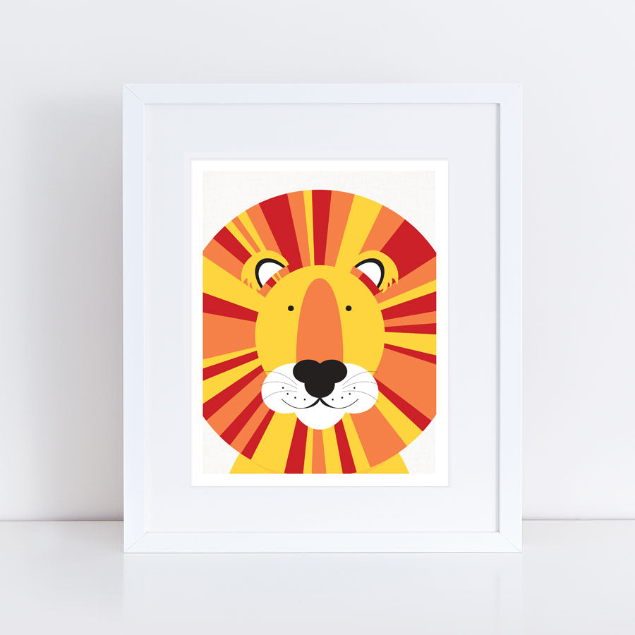 friendly lion print for kids