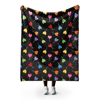 Lollipops and sprinkles throw blanket