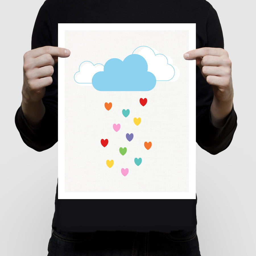 Love heart rain print